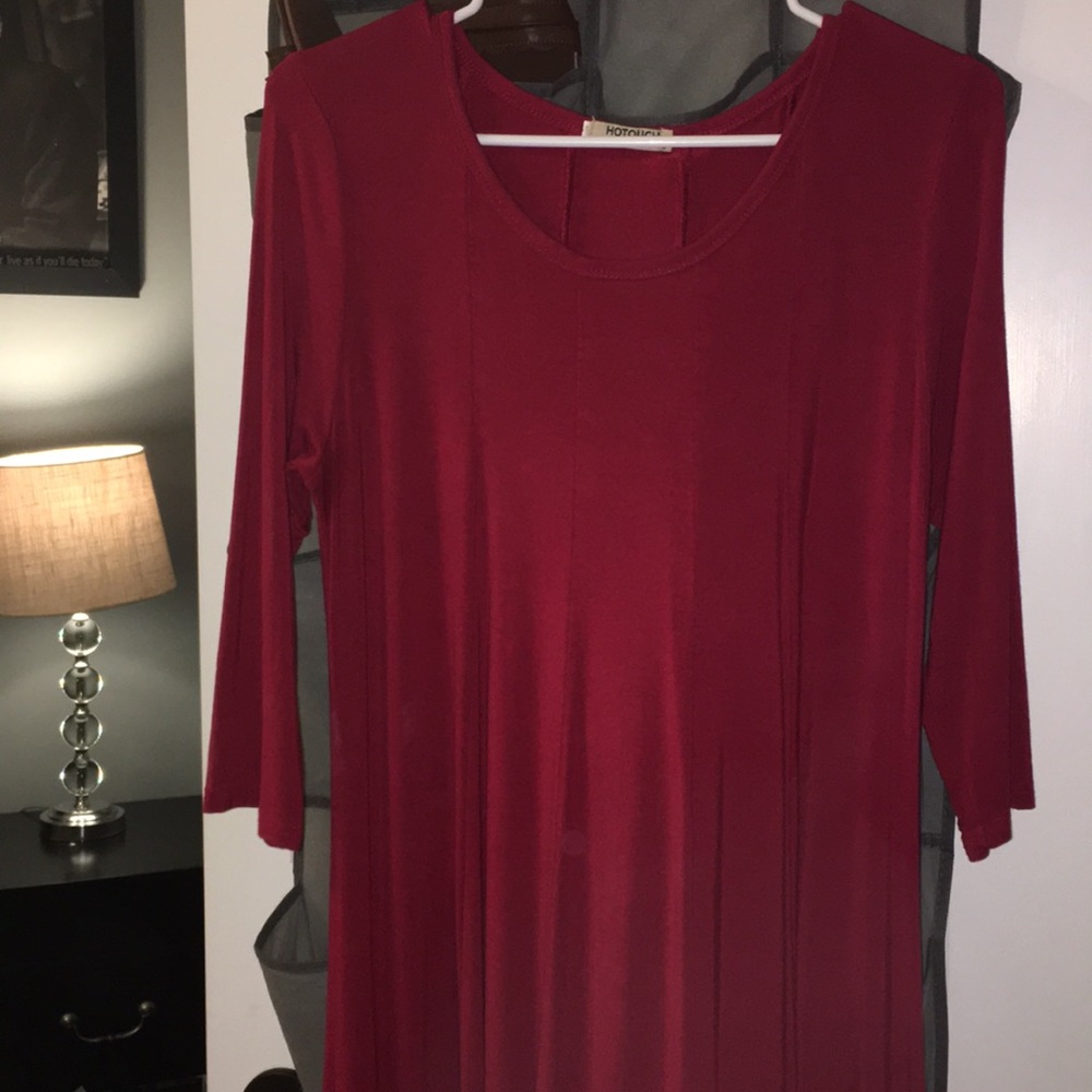 Knee length RED maxi dress